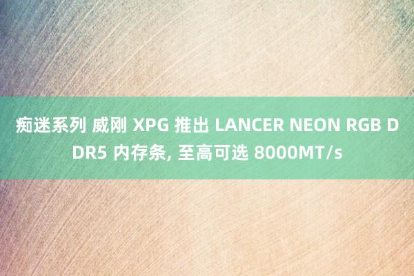 痴迷系列 威刚 XPG 推出 LANCER NEON RGB DDR5 内存条， 至高可选 8000MT/s