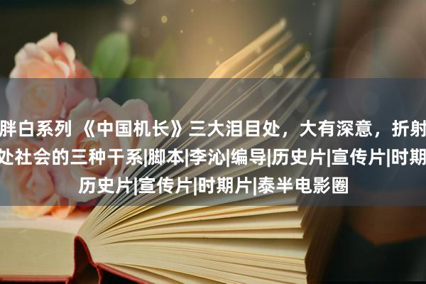 胖白系列 《中国机长》三大泪目处，大有深意，折射每东说念主身处社会的三种干系|脚本|李沁|编导|历史片|宣传片|时期片|泰半电影圈