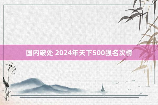 国内破处 2024年天下500强名次榜