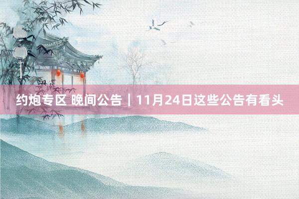 约炮专区 晚间公告｜11月24日这些公告有看头